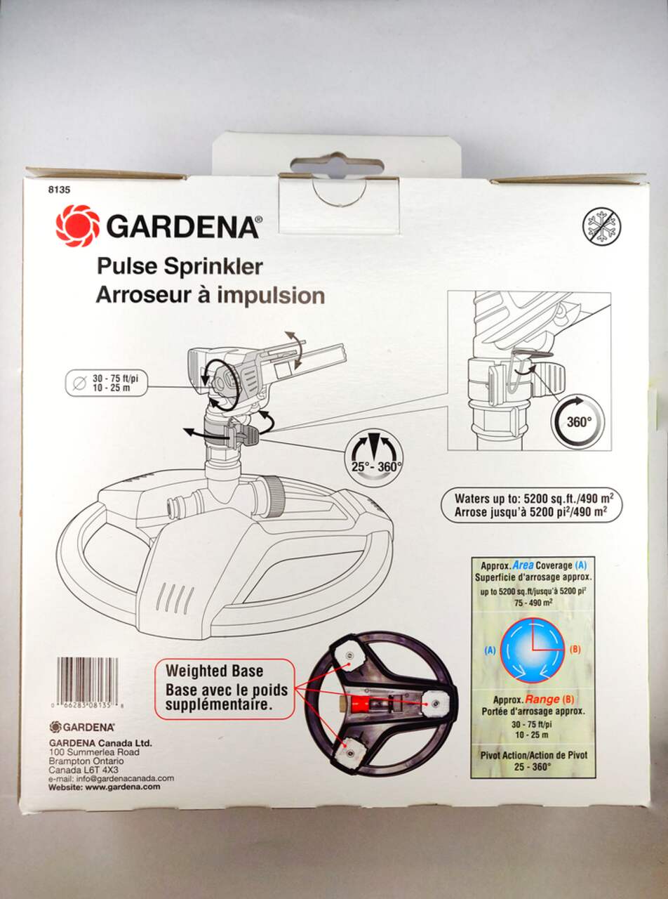 Gardena 38142 Classic Impulse Sprinkler on Weighted Sled Base