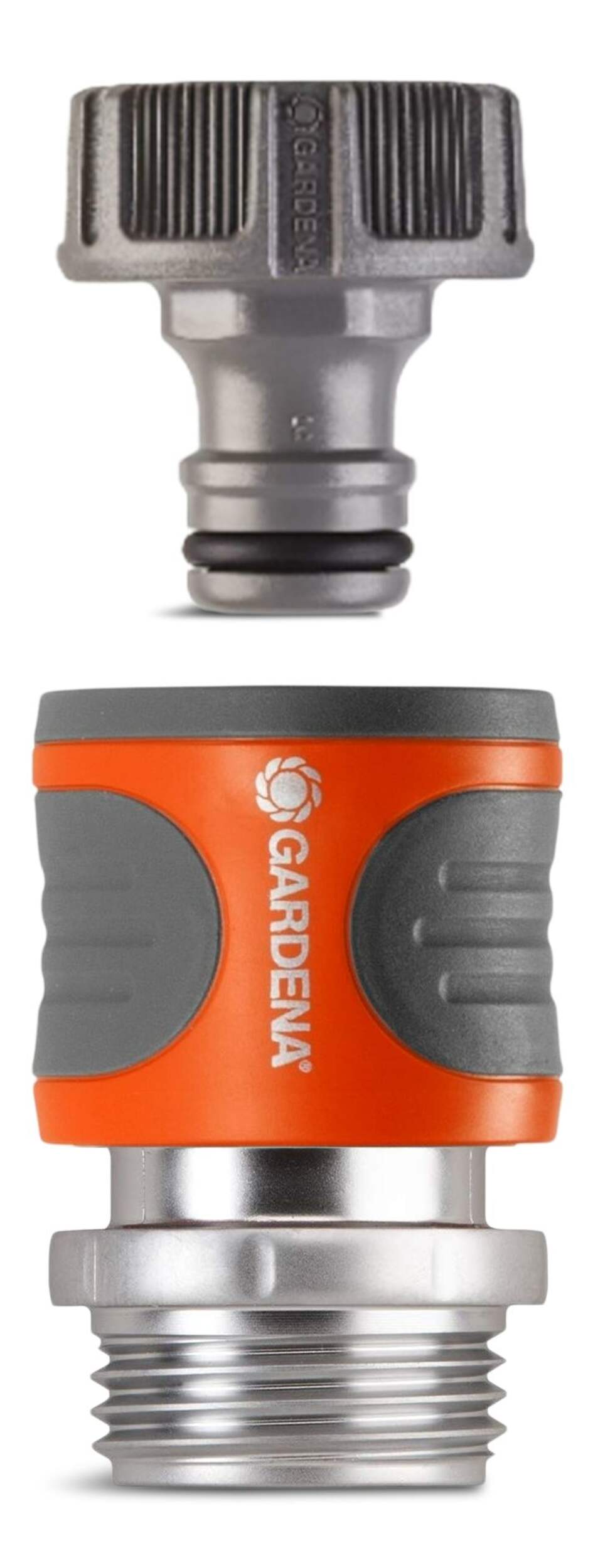 Gardena Premium Tap End Female-to-Hose Connector Set, 2-pc Composite_or_Mixed