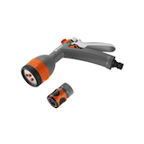 Gardena Frost Proof Plastic 4-Pattern Rear-Trigger Garden Water Hose Spray Nozzle Front_Angled_Left