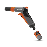 Gardena Frost Proof Adjustable Front-Trigger Garden Water Hose Pistol Nozzle, Water Stop