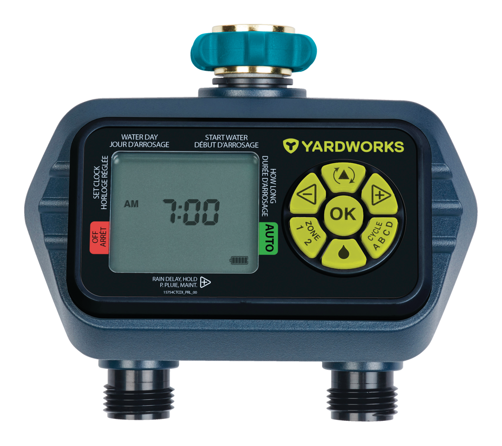 Yardworks Dry Seal Programmable Digital Water Timer, 2Zone Canadian Tire