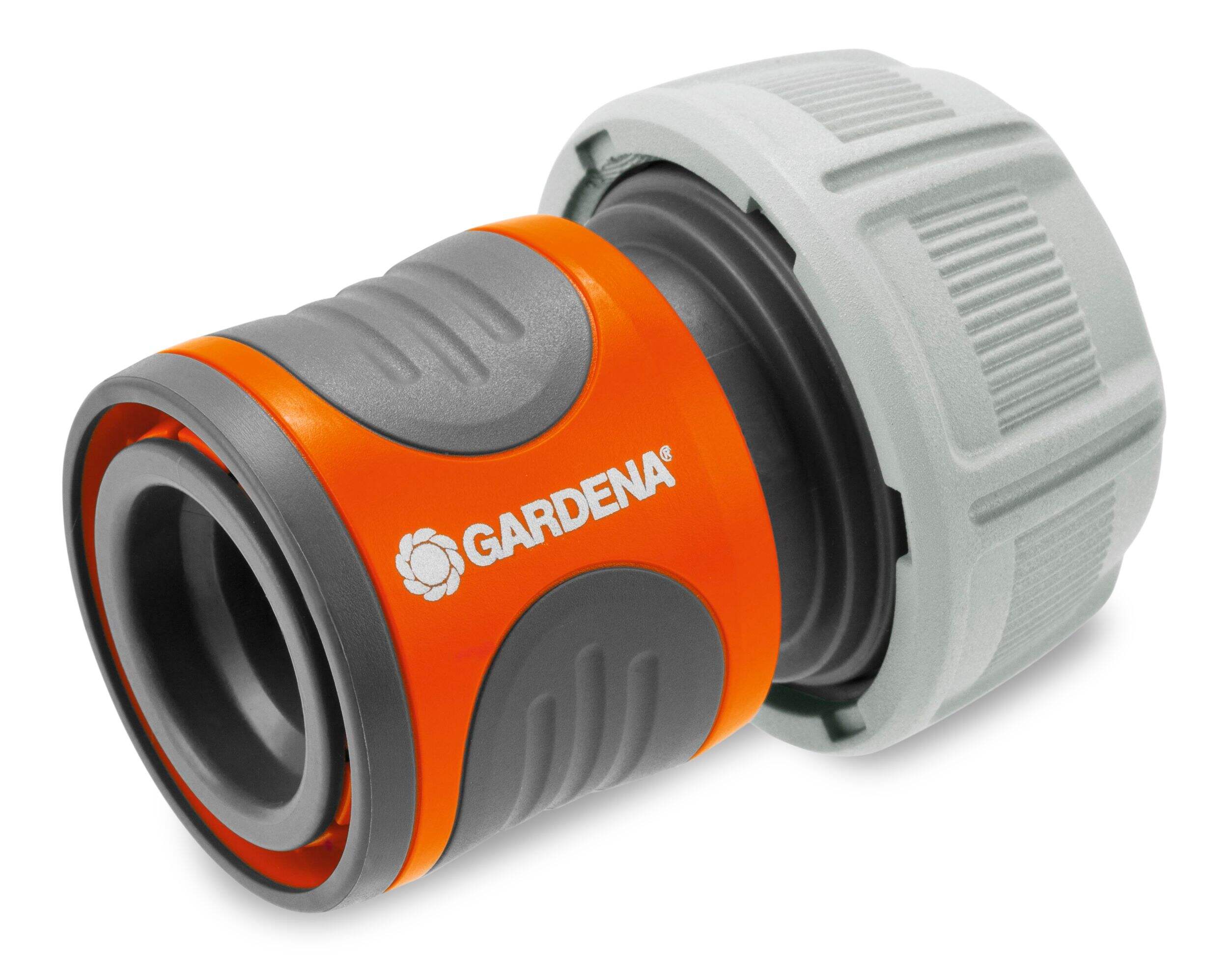 Gardena 5/8-in Male End Garden Hose Repair Connector with Water-Stop Accessory End Back_Angled_Right