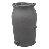 Amphora Style Rain Barrel with 2 Brass Spigots & Meshed Screen, 190-L Front_Angled_Left