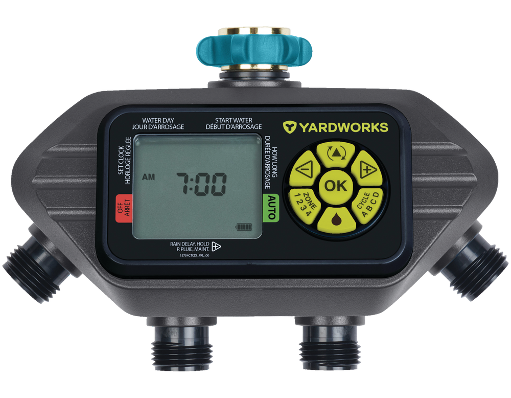 Yardworks Dry Seal Programmable Digital Water Timer, 4Zones Canadian Tire