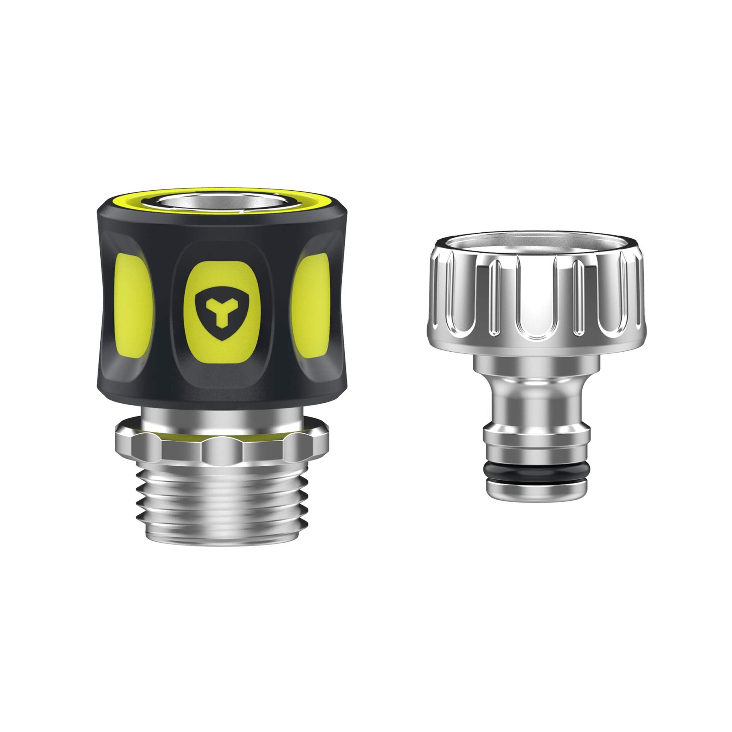 Yardworks Metal Quick Connect Tap Set, 2-pc Front_Flat