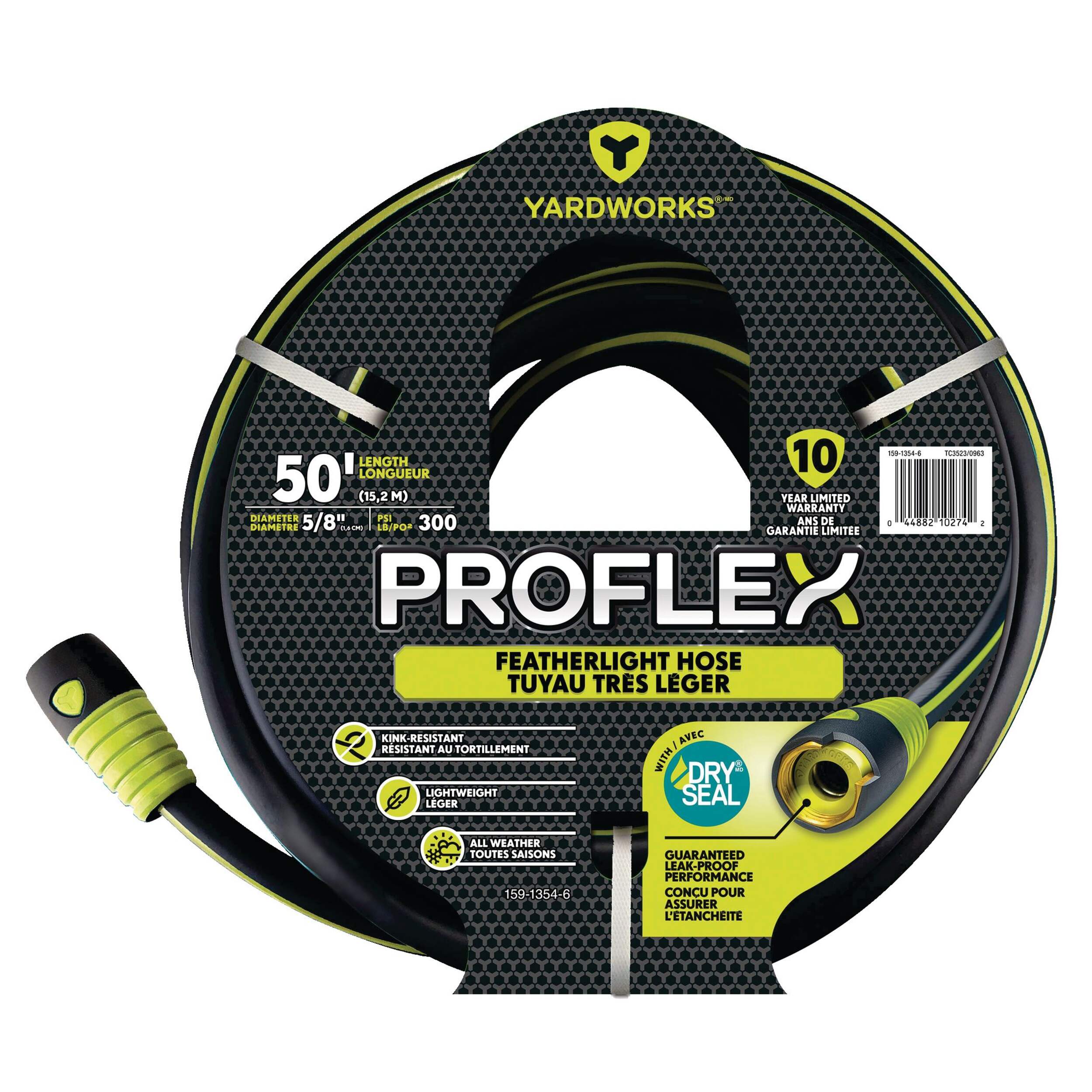 Yardworks ProFlex Dry Seal Featherlight Hose, 50-ft Front_Flat