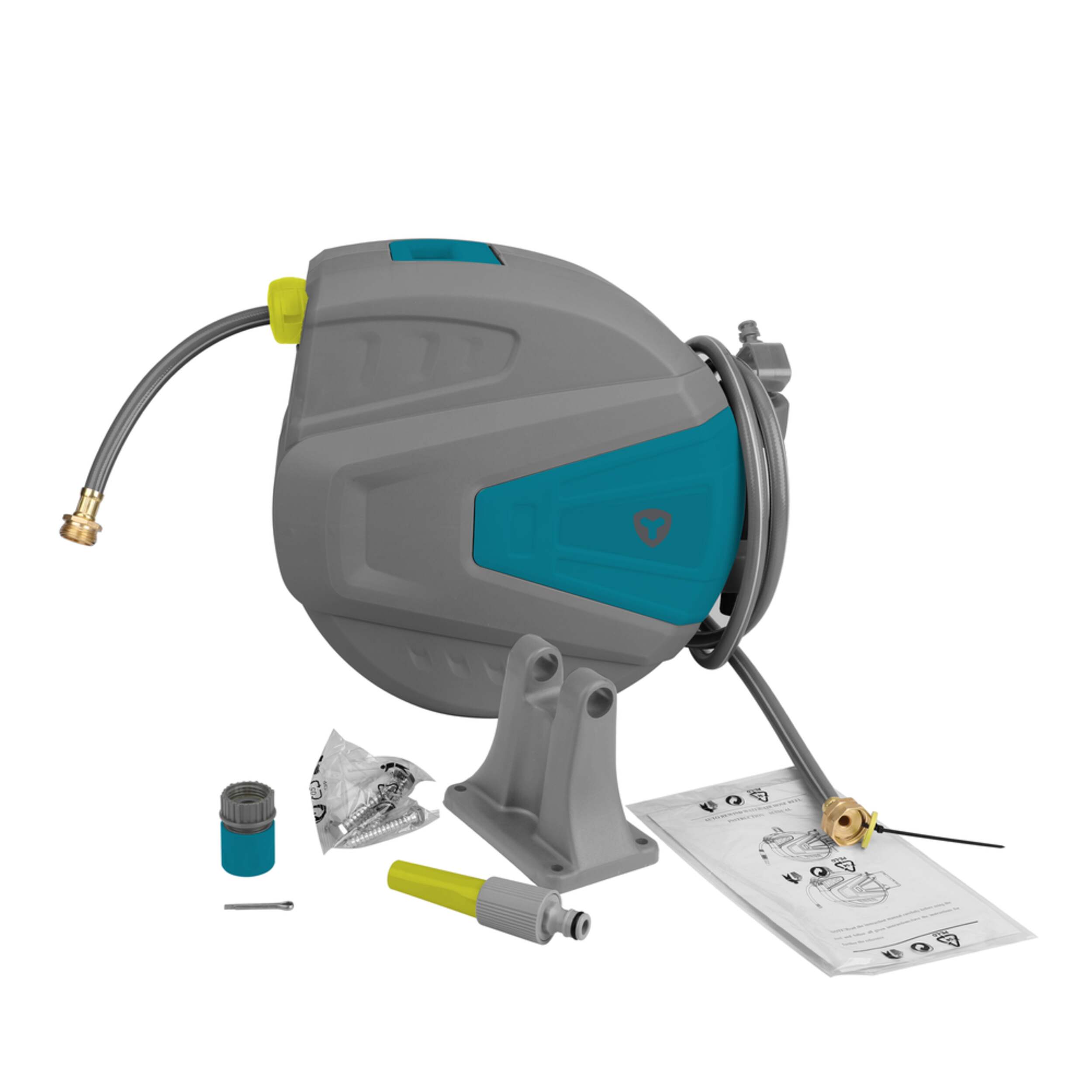 Yardworks 180° Swivel Wall Mounted Auto Hose Reel with Large Carrying