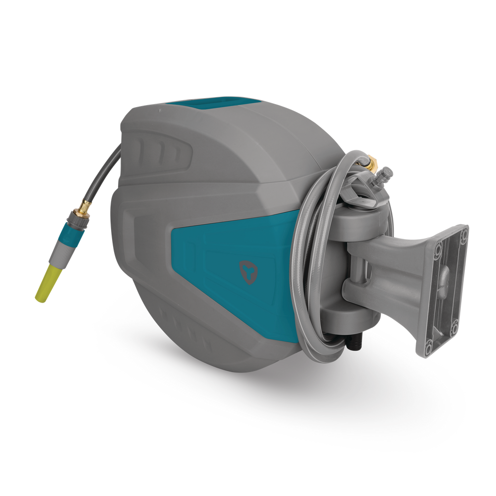 Yardworks 180° Swivel Wall Mounted Auto Hose Reel with Large Carrying