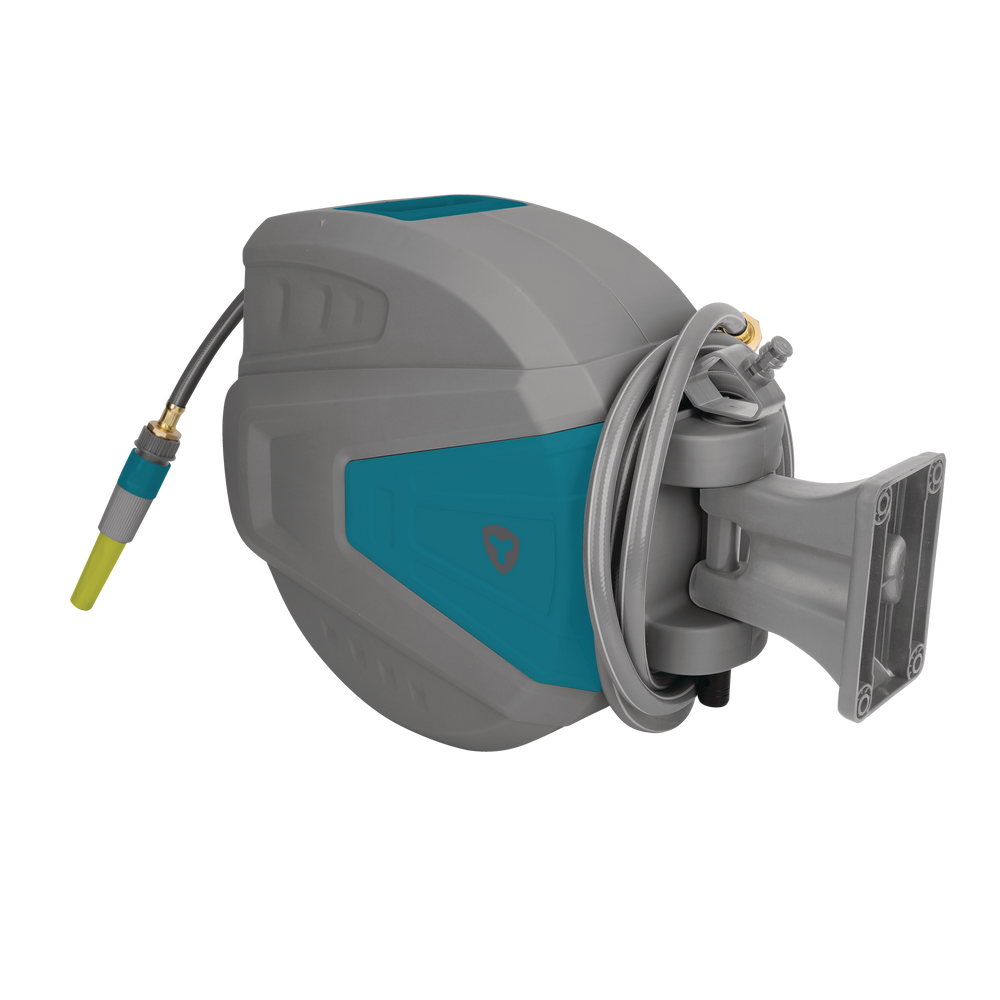 Yardworks 180° Swivel Wall Mounted Auto Hose Reel with Large Carrying