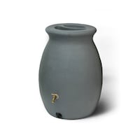 Algreen Castilla Rain Barrel, Grey, 50-Gal Front_Elevated