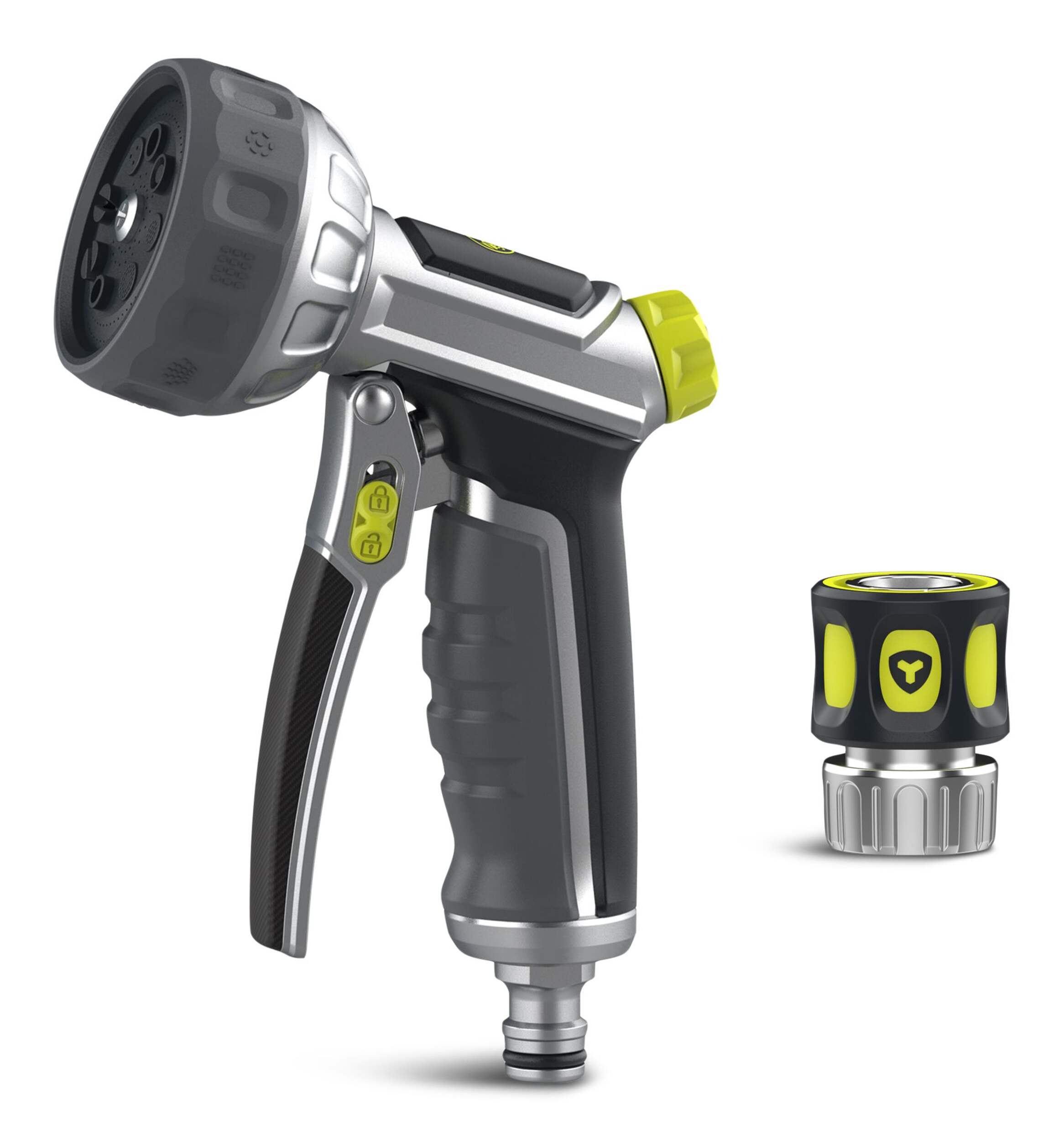 Yardworks ProFlex 8-Pattern Front Trigger Quick Connect Garden Water Hose Spray Nozzle Composite_or_Mixed