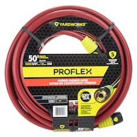 Yardworks ProFlex Dry Seal Heavy-Duty Hybrid Rubber Garden Water Hose, 50-ft Front_Flat