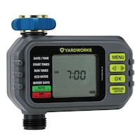 Yardworks Dry Seal Programmable Digital Water Timer with LCD Display, 1-Zone Front_Angled_Right