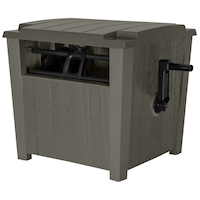 Suncast Farmhouse Resin Garden Hose Reel Hideaway & Storage, 175-ft Hose Capacity
