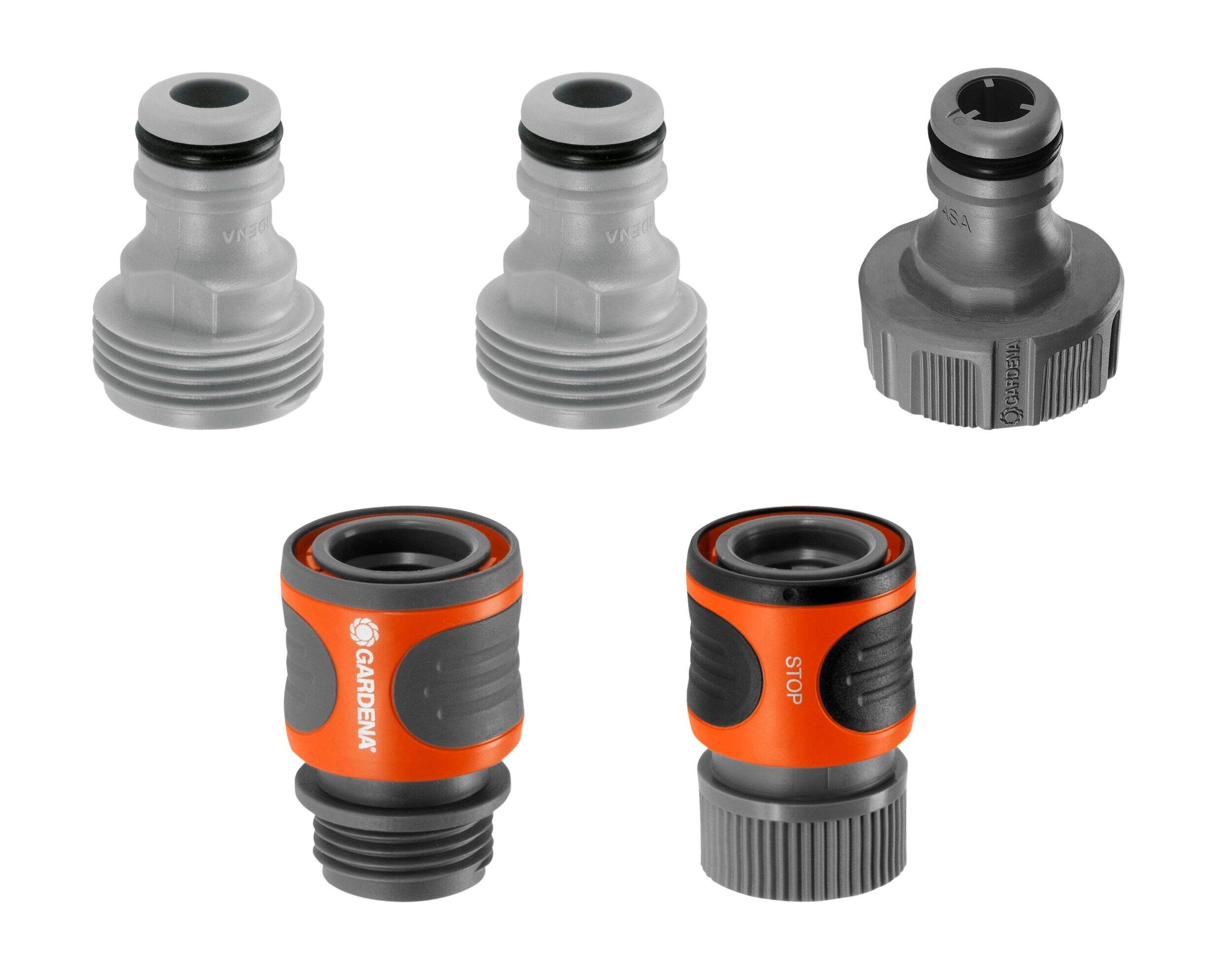 Gardena Classic Plastic Quick Connect Starter Set, 5-pc Overhead_Plunge