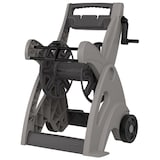 Suncast Slide Trak Resin High Crank Garden Hose Reel Hideaway & Storage with Leader Hose, 225-ft Hose Capacity Front_Angled_Left