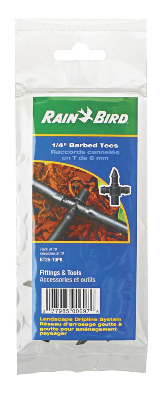 Rain Bird Barbed Tees, 1/4-in, 10-pk