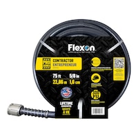 Flexon Heavy-Duty Commercial Grade Lightweight Contractor Hose with Crush Proof Couplings, 75-ft