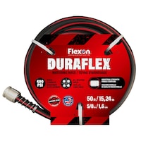 Flexon Duraflex Rubber Hose, 50-ft, Water Hose, High-burst Strength Front_Flat