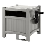 Suncast Resin Garden Hose Reel Hideaway & Storage with Leader Hose, 100-ft Hose Capacity Front_Three_Fourths_Angled_Left