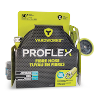Yardworks ProFlex Fibre Jacket with Hose Nozzle Combo, Leakproof, 50-ft Front_Angled_Right