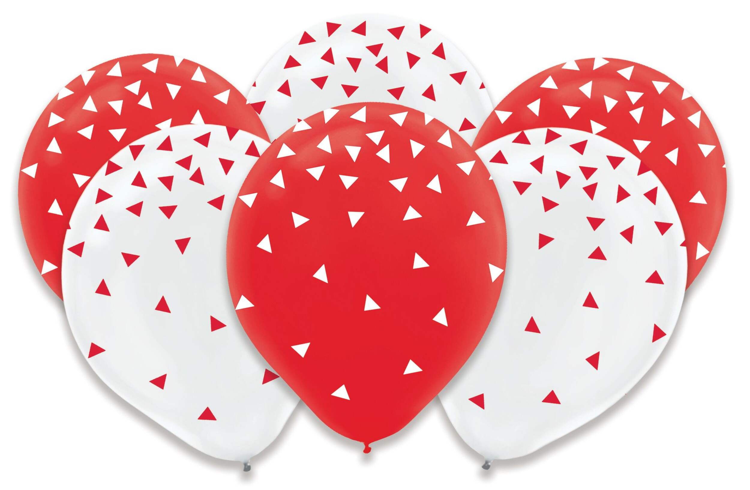 Canadian Tire 100th Birthday Round Latex Balloons, Red/White, Triangle, 12-in, 15-pk, for Birthday Party Front_Flat