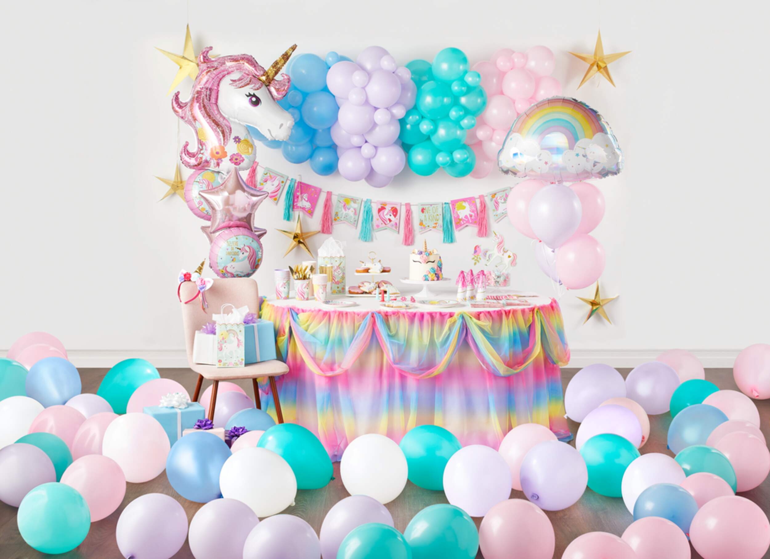 Magical Unicorn Foil Balloon Bouquet for Birthday Party, Helium ...