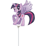 Mini ballon en aluminium satiné Ma petite pouliche Twilight Sparkle, mauve, gonflé d'air, pour fête d'anniversaire Front_Flat