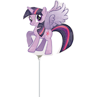 My Little Pony Twilight Sparkle Satin Mini-Shape Foil Balloon, Purple, Air-Filled for Birthday Party Front_Flat