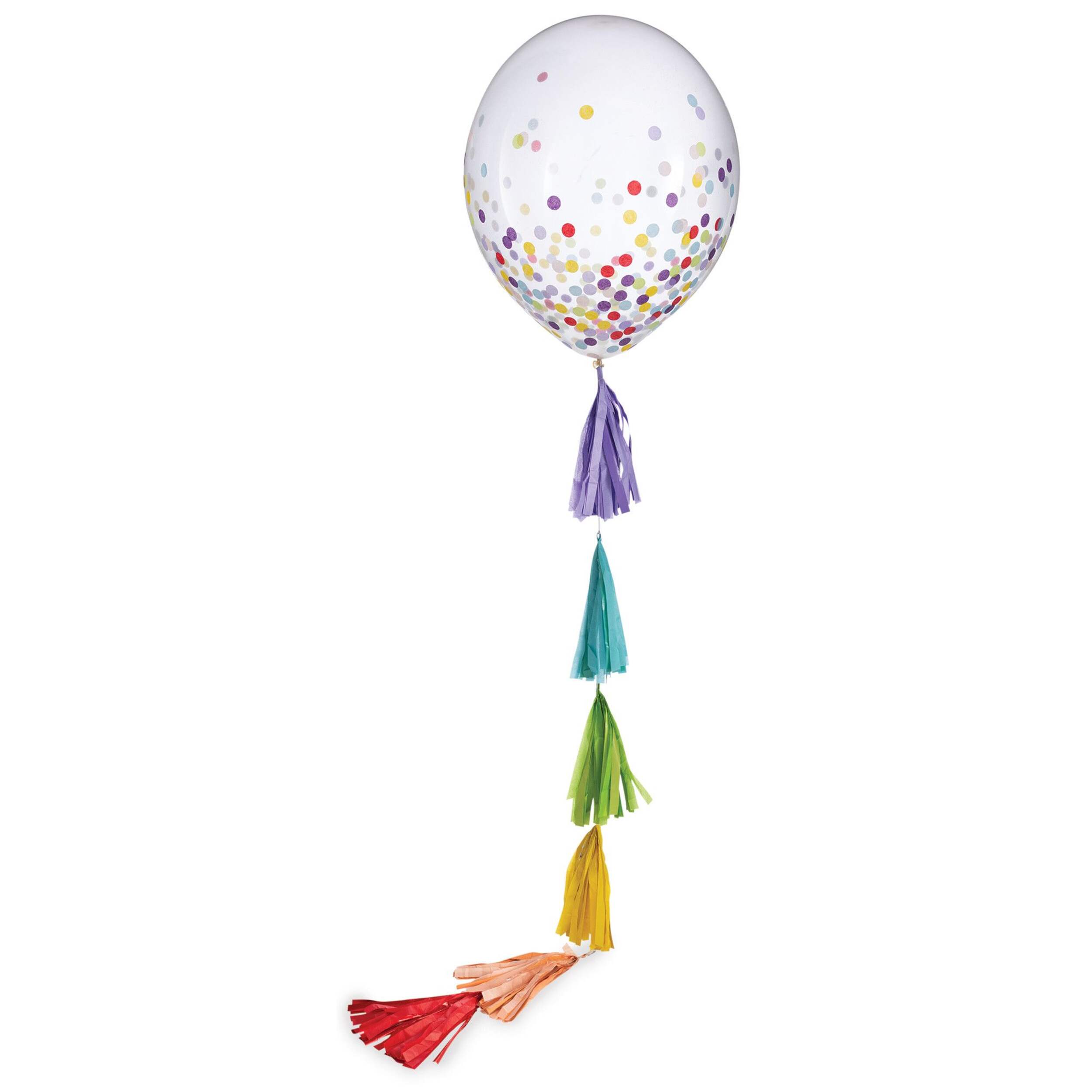 Tassel Fringe Balloon Tail Accessory, Multi-Coloured, 6-ft, for Birthday Party/Pride Front_Flat
