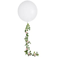 Greenery Leaves & Flowers Balloon Tail Accessory, Assorted Colours, 6-ft, for Baby Shower/Wedding/Summer Party