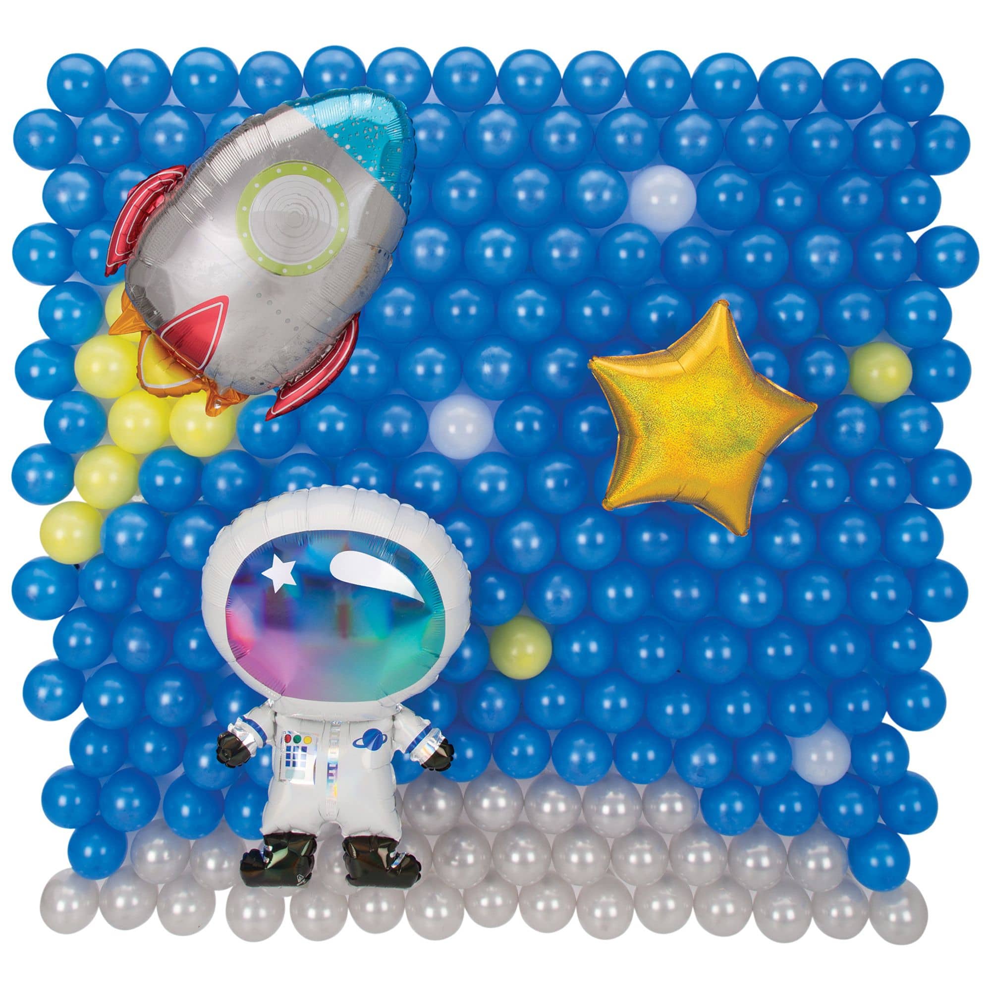 Blast Off Rocketship Pinata Hanging Pull String Decoration, Silver/Blue,  22-in, Holds 2lb of Pinata Filler, for Birthday Parties