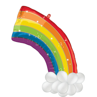 Ballon en aluminium satiné arc-en-ciel avec ballons en latex, multicolore, 44 po, gonflé d'air, pour Fierté Front_Flat
