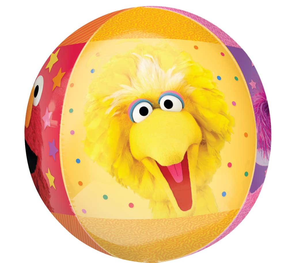 Sesame Street Elmo & Big Bird Orbz Satin Foil Balloon, Yellow/Red ...