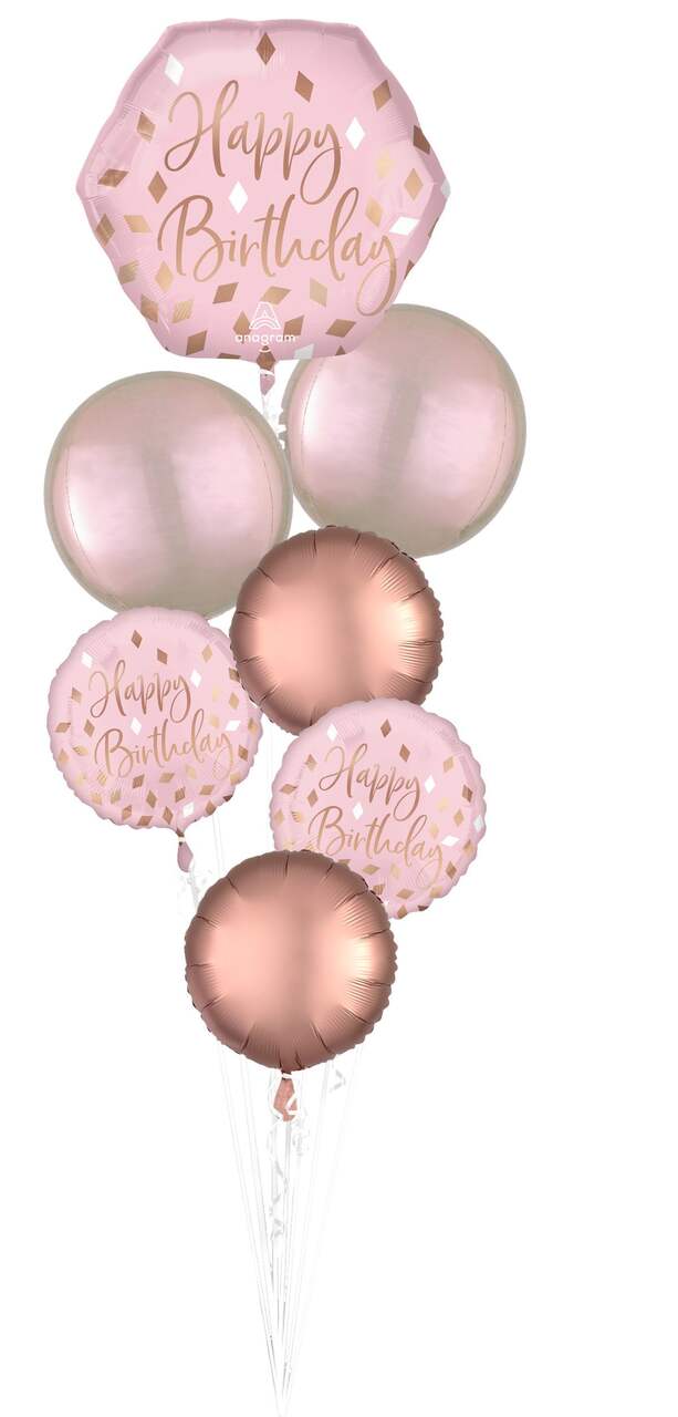 Bouquet de ballons d'anniversaire 18 ans rose blush