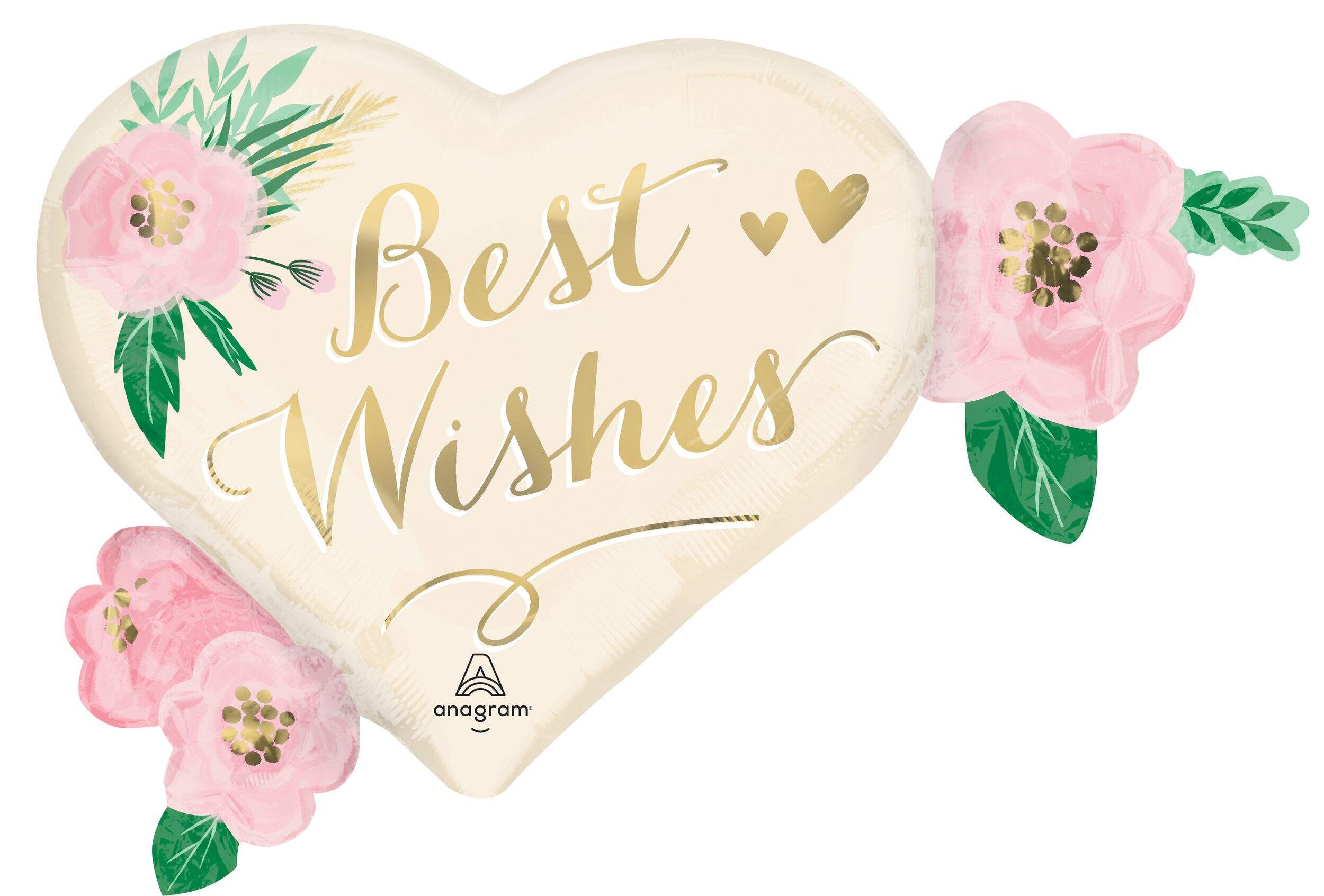 Ballon métallisé géant naturel pour félicitations/mariage Front_Flat