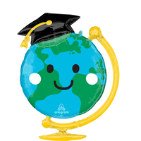 Ballon SuperShape globe amusant pour finissants Front_Flat