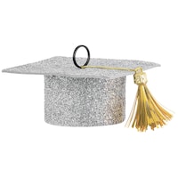 Graduation Cap Balloon Weight Accessory, Assorted Colours, Glitter, 4-in, for Graduation Front_Flat
