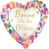 Ballon satiné coloré, Bonne fête des Mères, aquarelle, fr.