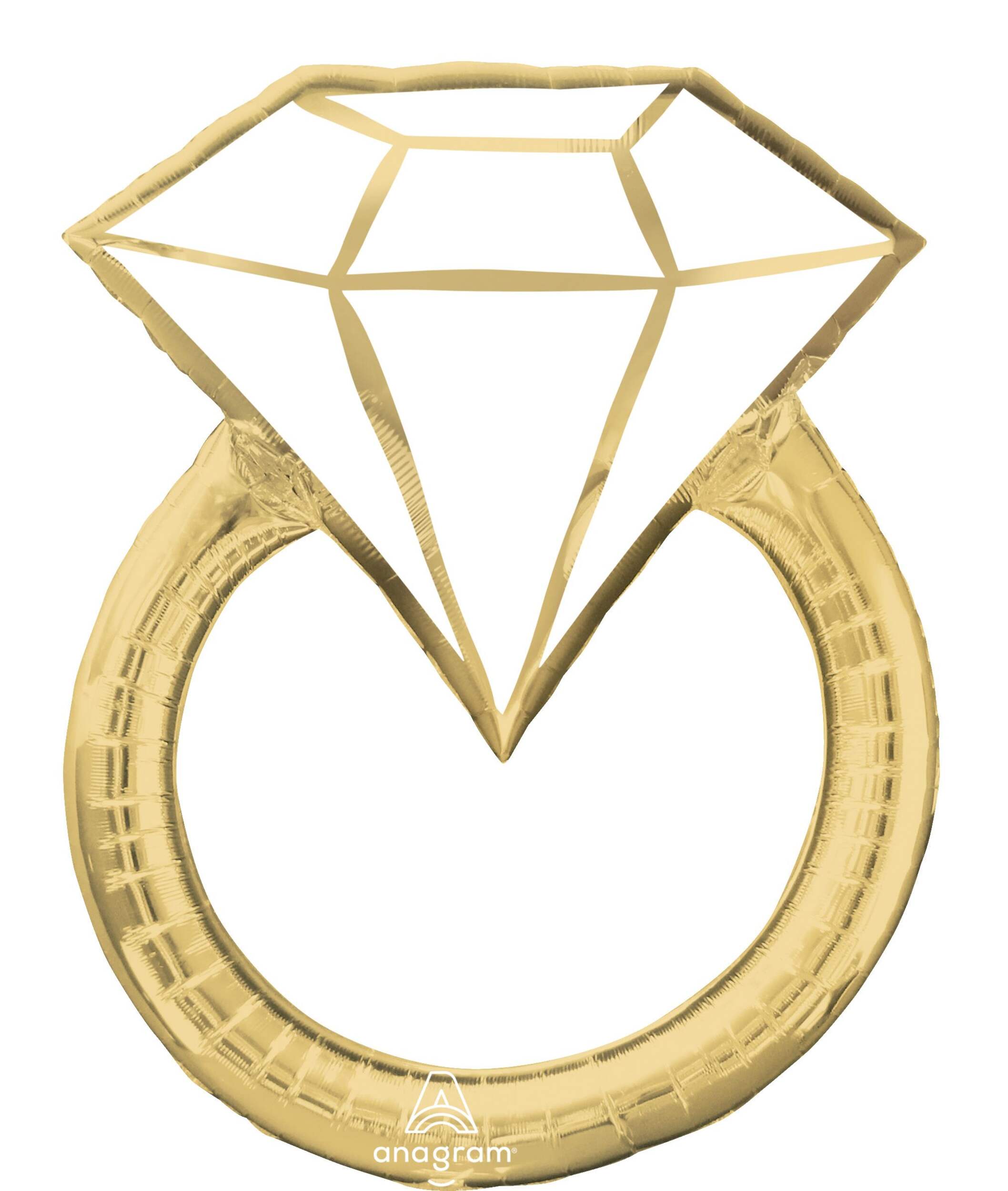 Ballon métallisé géant d’alliance pour félicitations/mariage Front_Flat