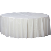 Round Plastic Reusable Table Cover, Assorted Colours, 84-in, for Christmas/Thanksgiving/New Year's Eve/Birthday Party