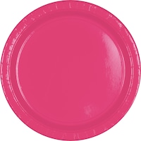 Round Paper Disposable Dessert Plates, Assorted Colours, 7-in, 20-pk, for Christmas/New Year's Eve/Birthday Party Overhead_Flat