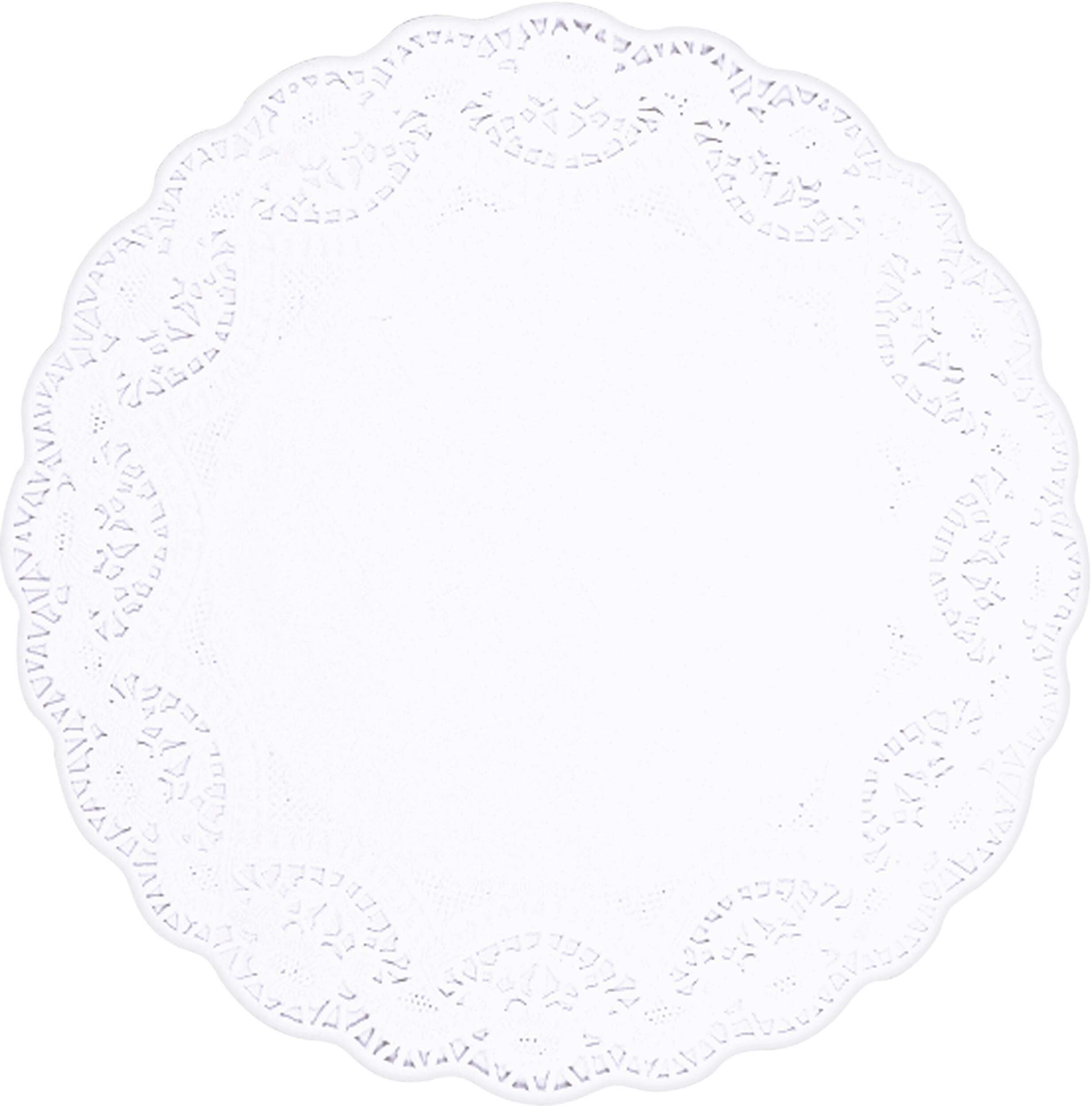 Round Paper Placemat Doilies, White, 8-in, 18-pk, for Birthday/Wedding/Graduation Overhead_Flat