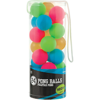 Balles de bière-pong fluo pour adultes, noir, fêtes, couleurs variées, paq. 24 Front_Flat