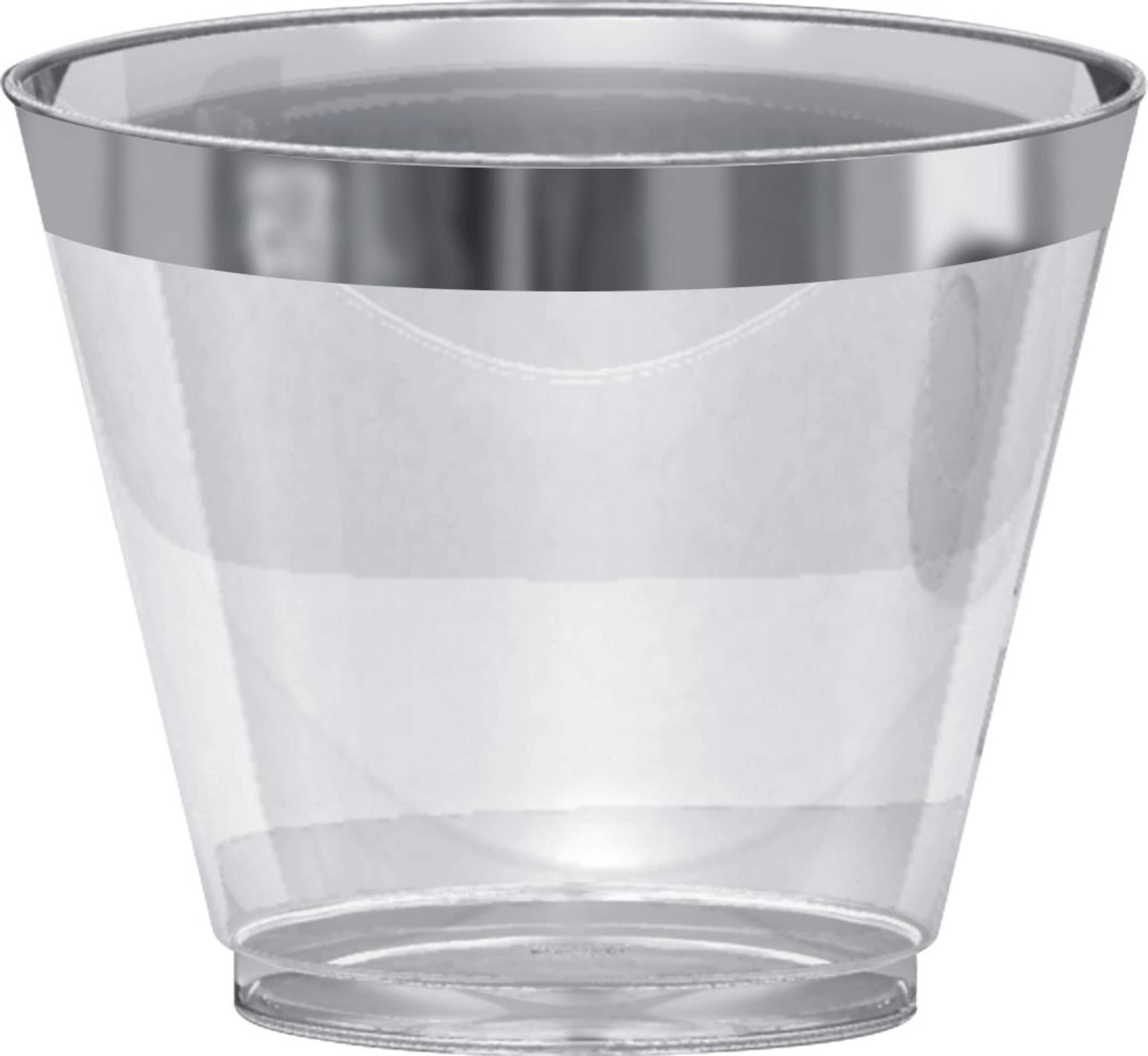 Bordered Trimmed Plastic Reusable Tumbler Cups, Assorted Colours, 9-oz, 24-pk, for New Year's Eve/Christmas/Graduation Front_Elevated