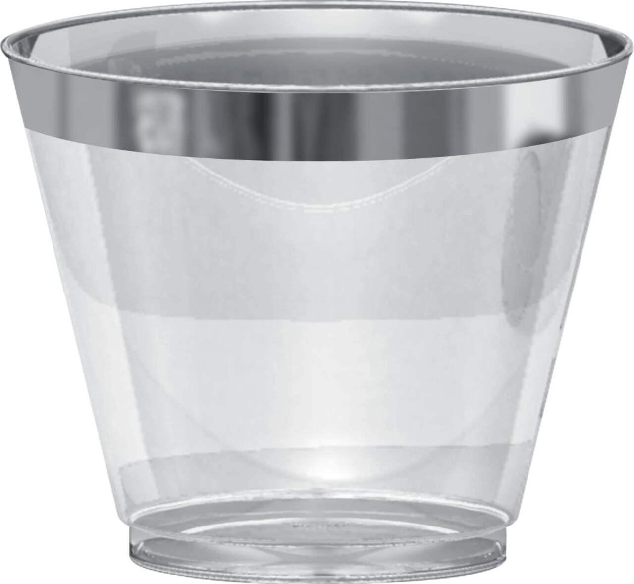 9 oz. Premium Plastic Tumblers - Silver Trim