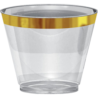 Verres en plastique transparent à bordure de première qualité, paq. 24 Front_Elevated