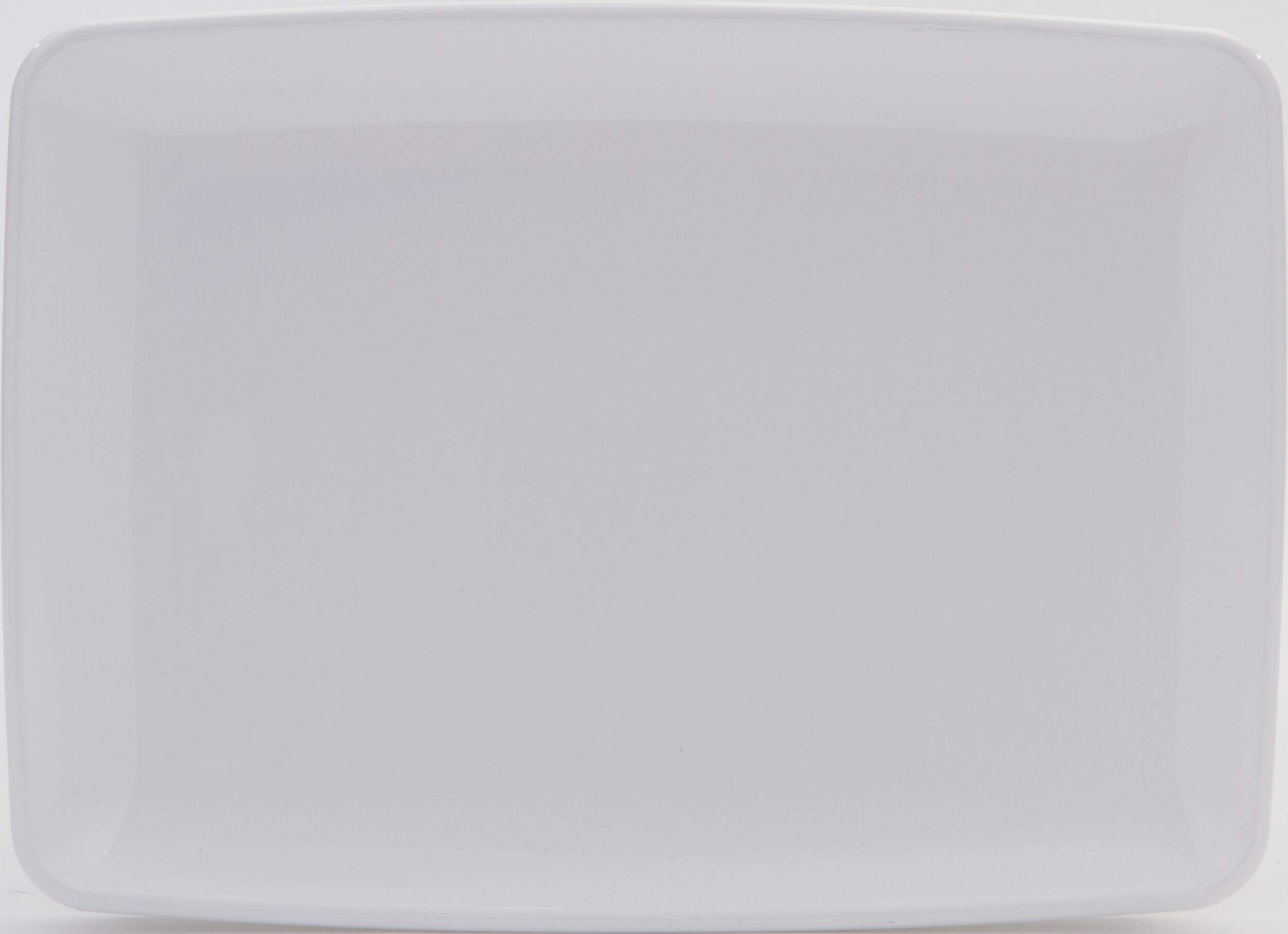 Plateau de service rectangulaire en plastique pour fêtes d'anniversaire, fête, anniversaire, blanc, 8 x 11 po Front_Flat