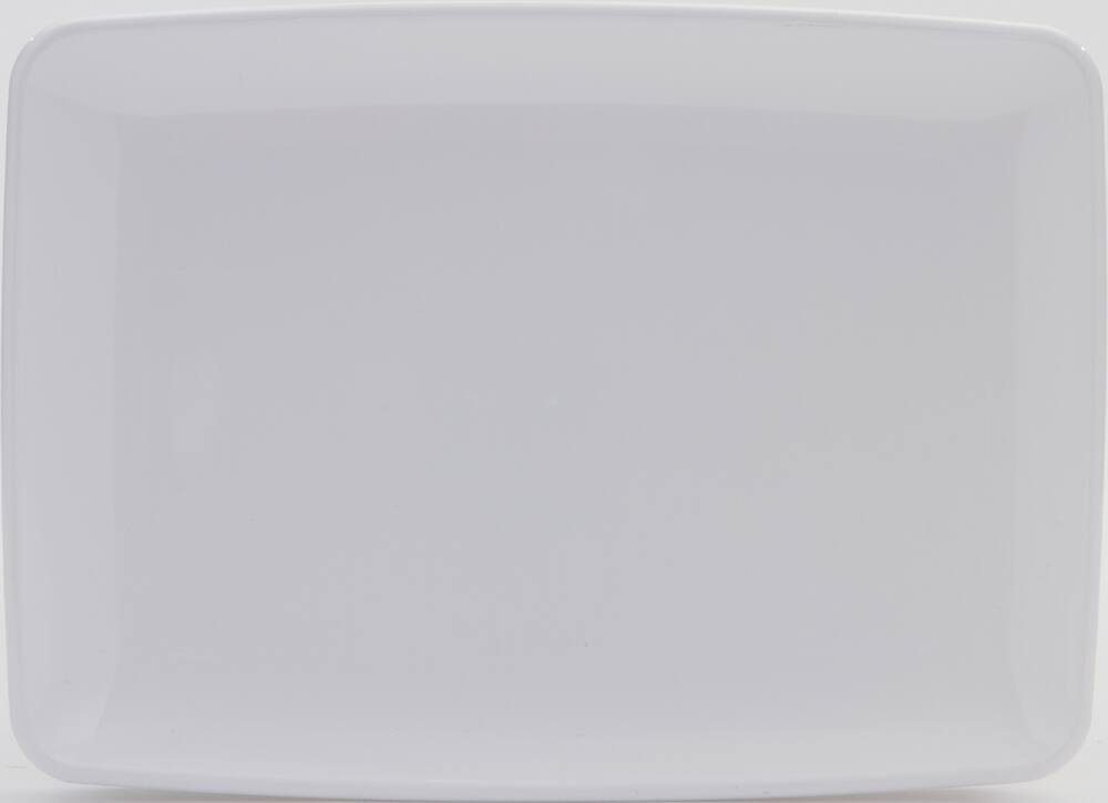 Plasticpro Plateaux de service rectangulaires en plastique - 22,9 x 33 cm -  Plat de fête jetable (12, blanc)