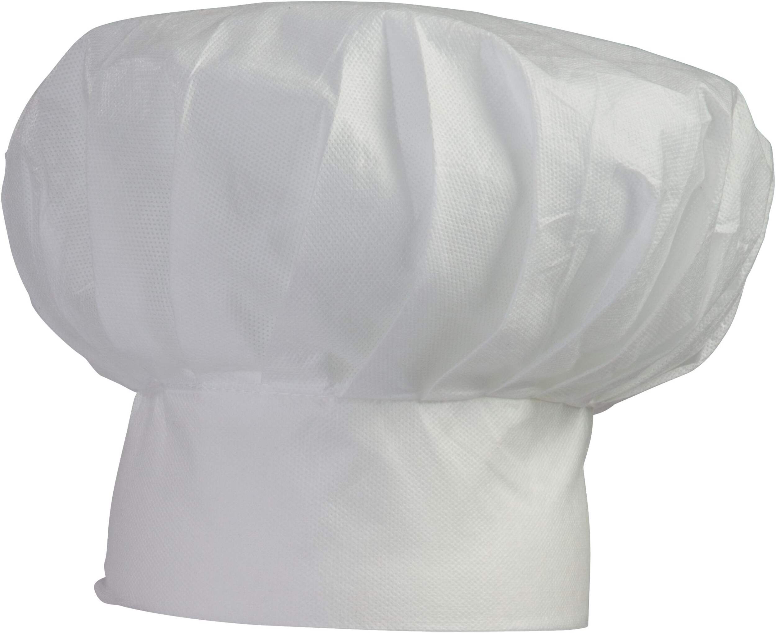 Chapeau de chef en papier jetable pour fêtes d'anniversaire, fête, cours de cuisine, blanc, taille unique Front_Flat